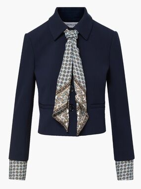 Veronica Beard  Ismena Jacket with Removable Scarf & Sleeve Cuffs